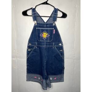 VINTAGE RARE Pokemon Nintendo Girls Denim Shortalls Pikachu Large 10/12
